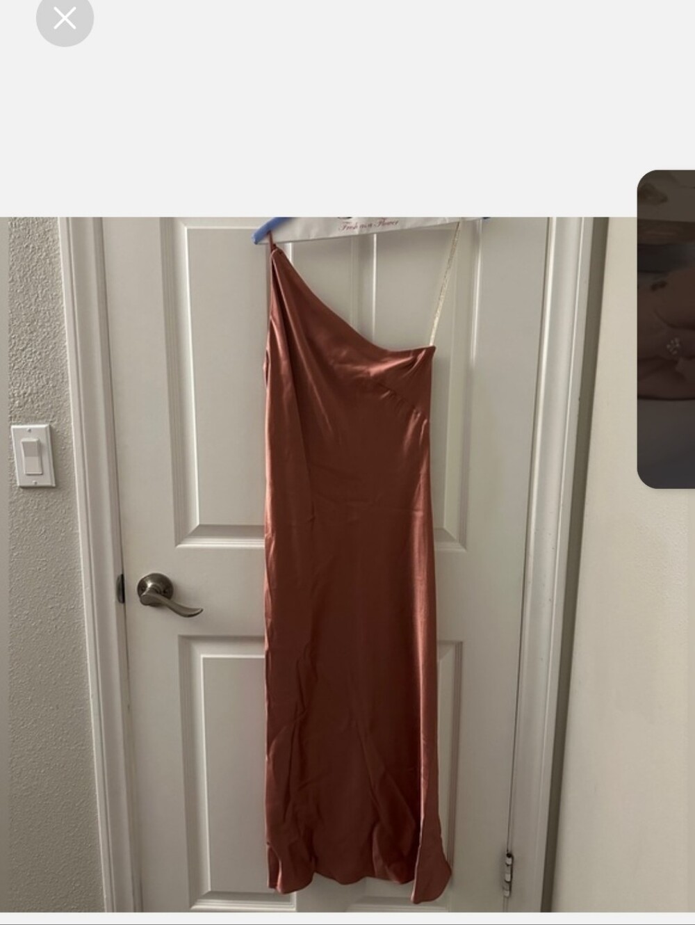 Jenny Yoo Collection  ANBY DRESS Satin One-Shoulder Slip Dress in  Wild Rose